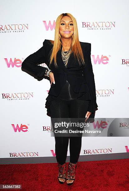 Tamar Braxton attends the "Braxton Family Values" Season Three premiere party at STK Rooftop on March 13, 2013 in New York City.