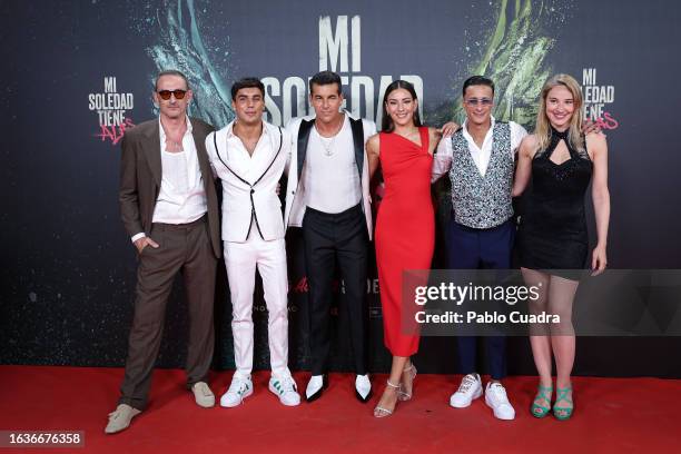 Fran Boira, Oscar Casas, Mario Casas, Candela Gonzalez, Farid Bechara and Deborah François attend the film premiere of "Mi Soledad Tiene Alas" at...