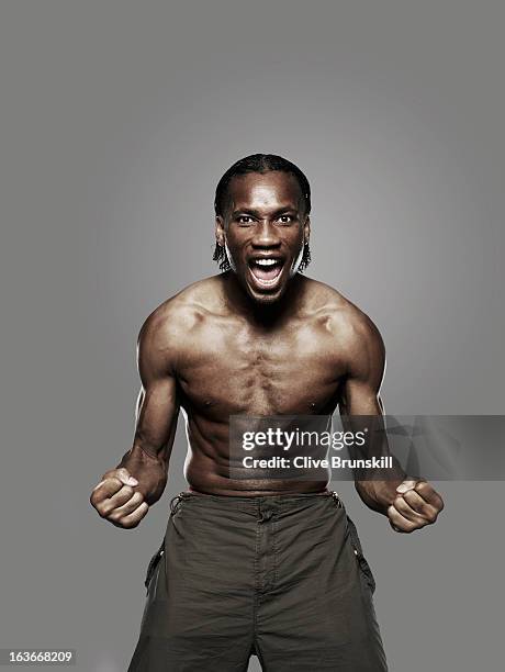 Footballer Didier Drogba is photographed on September 10, 2008 in London, England.