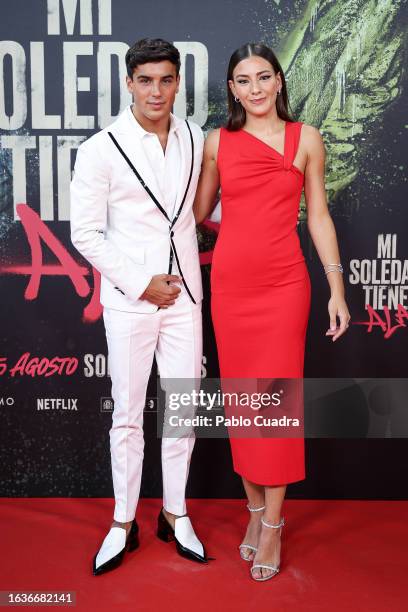 Oscar Casas and Candela Gonzalez attends the film premiere of "Mi Soledad Tiene Alas" at Kinepolis Cinema on August 24, 2023 in Madrid, Spain.