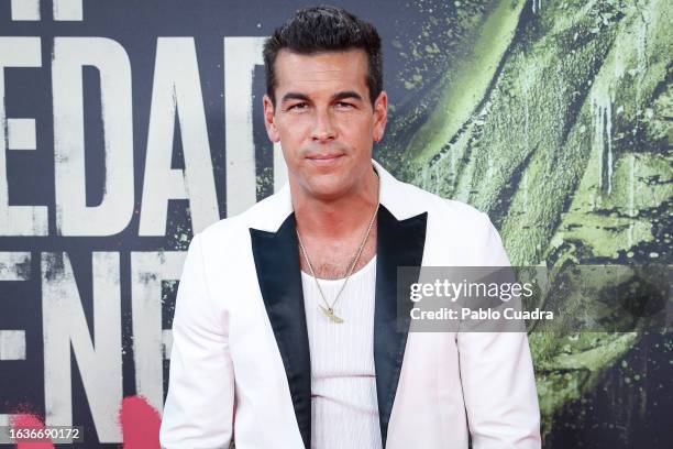 Actor Mario Casas attends the film premiere of "Mi Soledad Tiene Alas" at Kinepolis Cinema on August 24, 2023 in Madrid, Spain.