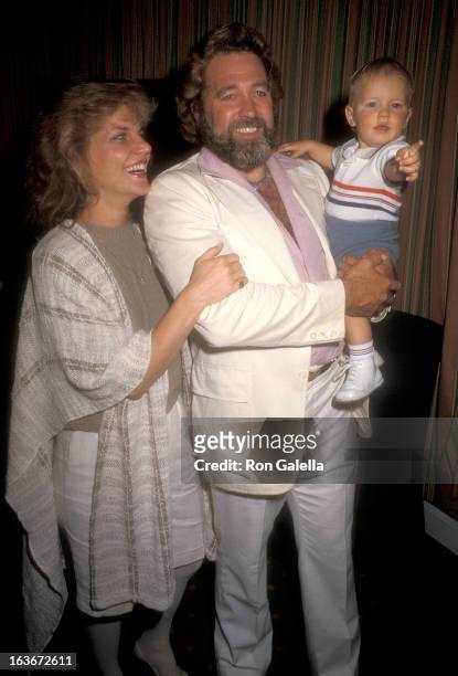 Actor Dan Haggerty, wife Samantha and son Dylan on March 21, 1985 sighting at the Beverly Hills Hotel in Beverly Hills, California.