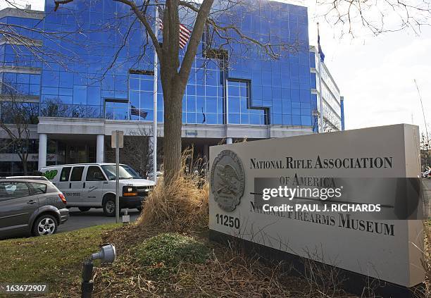 The National Rifle Association headquarters is seen March 14 in Fairfax, Virginia. AFP Photo/Paul J. Richards