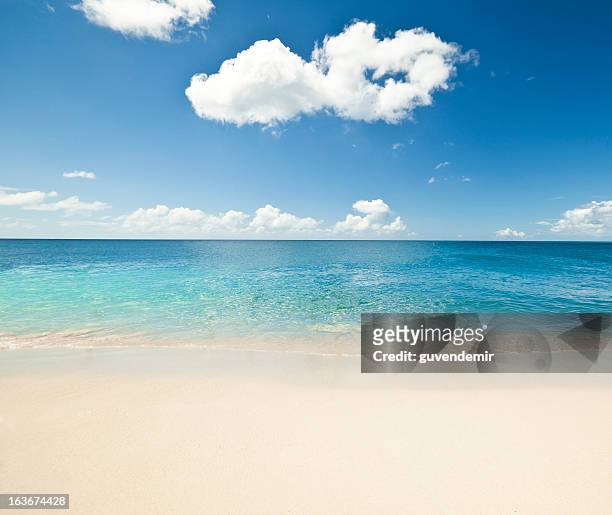 spiaggia caraibica di sabbia bianca - darkwood beach foto e immagini stock