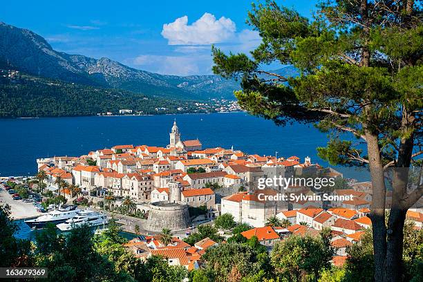 croatia, korcula old town - korcula island stock pictures, royalty-free photos & images