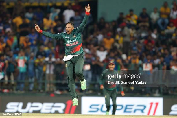 Shakib Al Hasan captain of Bangladesh reaction during the Asia Cup Group B match between Sri Lanka and Bangladesh at Pallekele International Cricket...