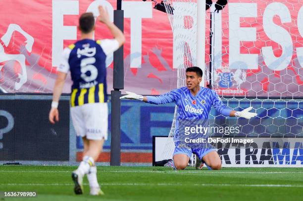 Irfan Can Egribayat of Fenerbahce looks on during the UEFA Europa Conference League: Play Off Round Second Leg match between FC Twente and Fenerbahce...