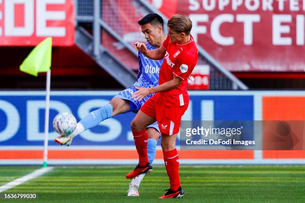 Irfan Can Egribayat of Fenerbahce and Sem Steijn of FC Twente battle for the ball during the UEFA Europa Conference League: Play Off Round Second Leg...
