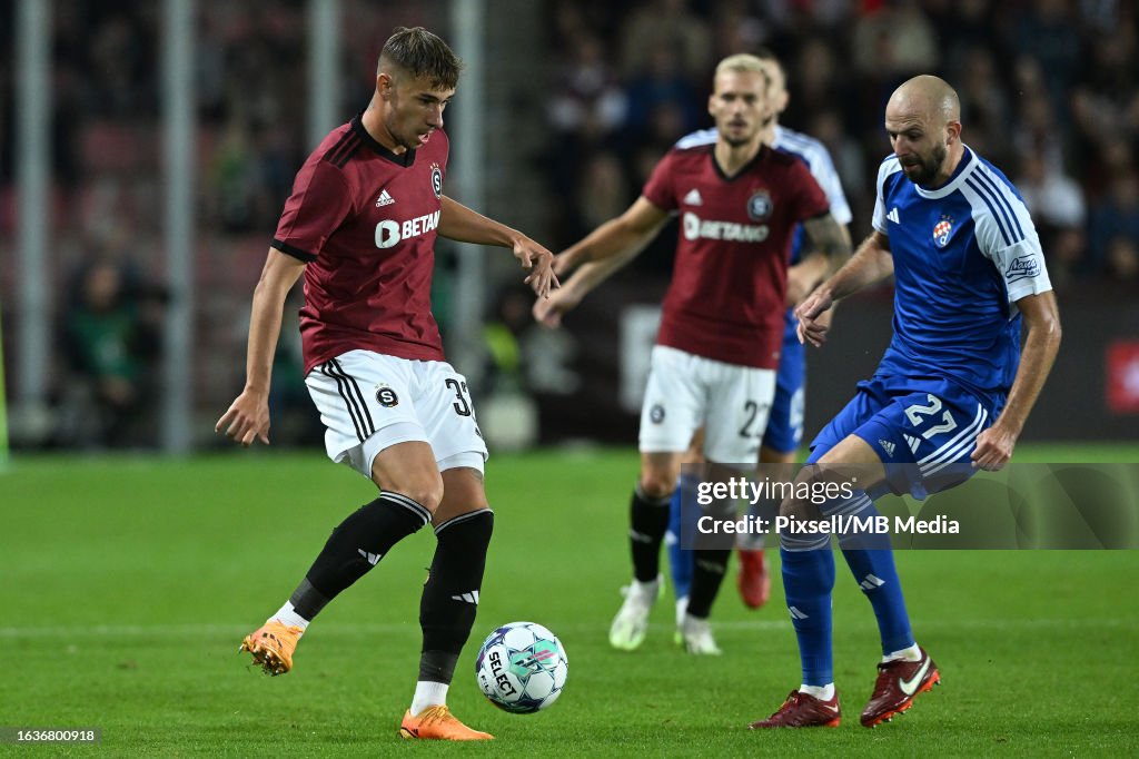 Michael Rynes Matej Rynes of Sparta Praha and Josip Misic of Dinamo Zagreb in... News ...