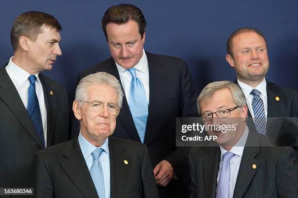 Estonian Prime Minister Andrus Ansip, Italian Prime Minister Mario Monti, British Prime Minister David Cameron, Luxembourg Prime Minister Jean-Claude...