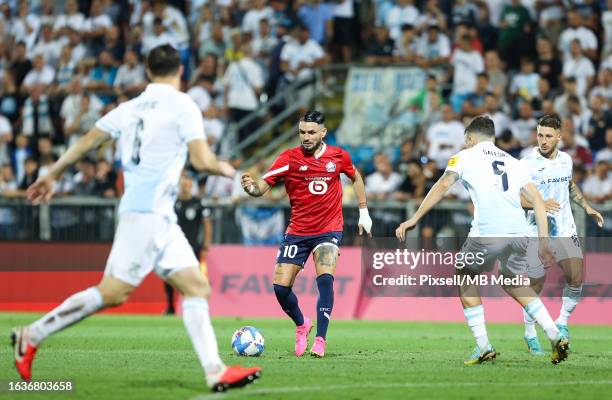 Remy Cabella of Lille controls the ball during the UEFA Europa Conference League play-off second leg between Rijeka and Lille at Stadion HNK Rijeka...