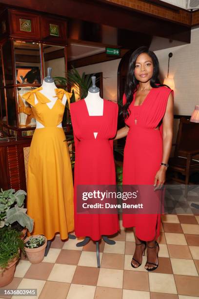 Naomie Harris attends the launch of Omnes X Naomie Harris Sustainable Red Carpet Collection at 20 Berkeley on August 31, 2023 in London, England.