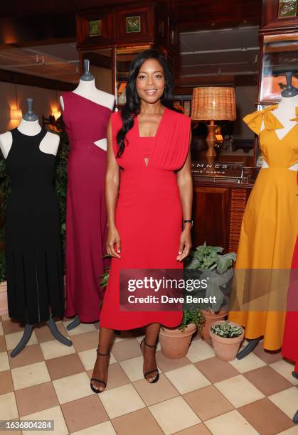 Naomie Harris attends the launch of Omnes X Naomie Harris Sustainable Red Carpet Collection at 20 Berkeley on August 31, 2023 in London, England.