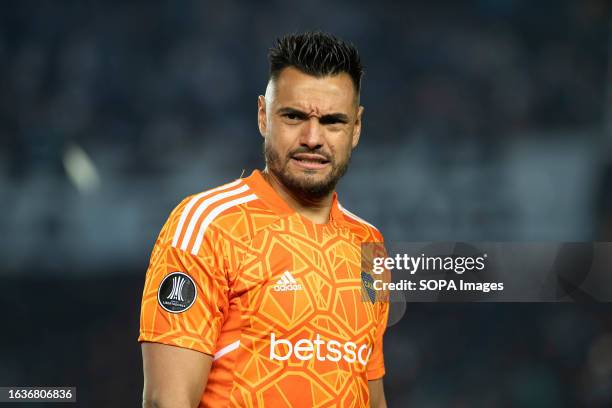 Goalkeeper Sergio Romero of Boca Juniors seen in action during a second leg quarter final match between Racing Club and Boca Juniors as part of Copa...