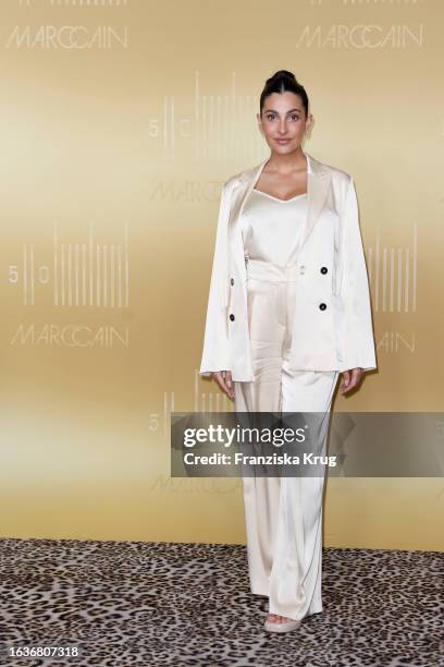 Anna Nooshin during the Marc Cain Fashion Show to celebrate their 50th anniversary at Marc Cain GmbH on August 31, 2023 in Bodelshausen, Germany.