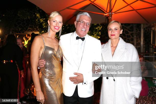 Model Karolina Kurkova, Founder and CEO Helmut Schlotterer and Diane Kruger during the Marc Cain 50 years anniversary fashion show event...