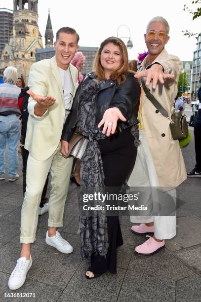 Lukas Sauer and Alina Wichmann attend the "Drag Race Germany" premiere at Zoo Palast on August 31, 2023 in Berlin, Germany.