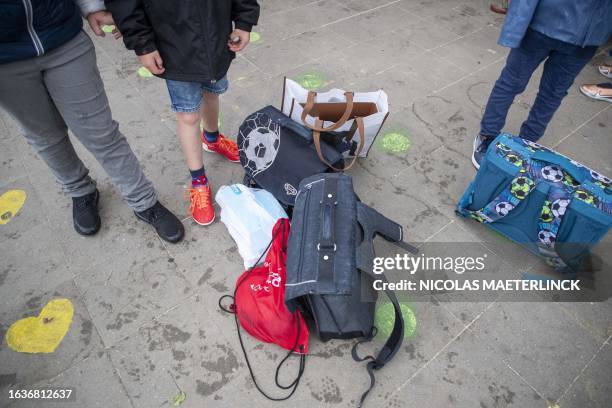 Illustration shows the first day of school at the Go! Basisschool Klim-Op in Vilvoorde, on the first day of school for the 2023-2024 school year,...