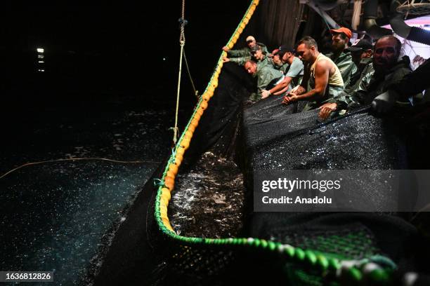 Fish Rifat Crew members of Rifat Reis 3, departing from Guzelbahce Harbour... News ...