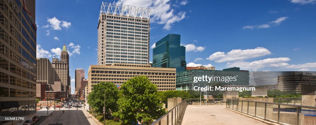 View of the town from McKeldin Fountain footbridge