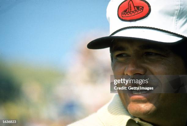 Portrait of Lee Trevino of the USA during the British Open at Muirfield Golf Club in Scotland. Trevino won the event with a score of 278. \ Mandatory...