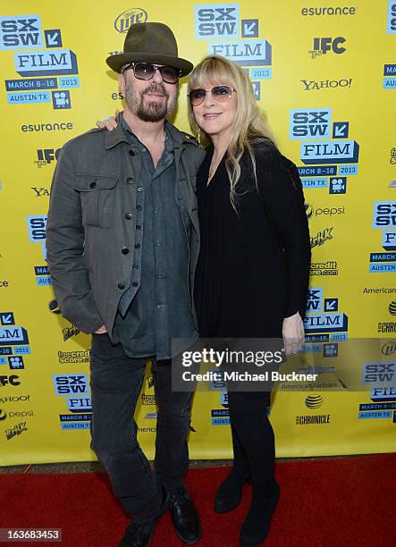 Musicians Dave Stewart and Stevie Nicks arrive at the screening of "In Your Dreams:Stevie Nicks" during the 2013 SXSW Music, Film + Interactive...