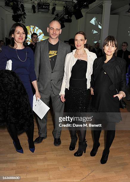 Rebecca Warren, Dinos Chapman, Tiphaine de Lussy and Daisy Bates attend the Swarovski Whitechapel Gallery Art Plus Fashion fundraising gala in...