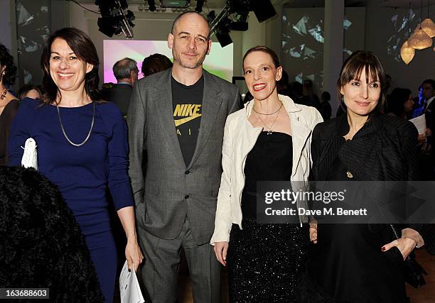 Rebecca Warren, Dinos Chapman, Tiphaine de Lussy and Daisy Bates attend the Swarovski Whitechapel Gallery Art Plus Fashion fundraising gala in...