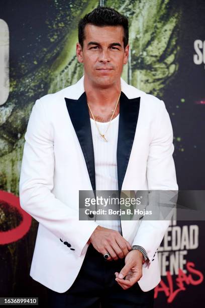 Mario Casas attends the film premiere of "Mi Soledad Tiene Alas" at Kinepolis Cinema on August 24, 2023 in Madrid, Spain.