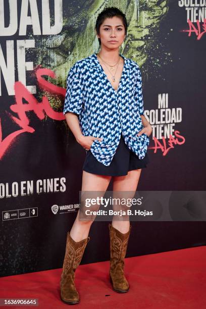 Alexandra Masangkay attends the film premiere of "Mi Soledad Tiene Alas" at Kinepolis Cinema on August 24, 2023 in Madrid, Spain.