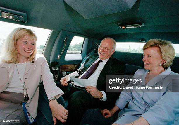 Vice President Dick Cheney photographed from 1975 to 2006 in Washington, DC. Pictured l-r, Liz Cheney with her father Dick and mother Lynne.