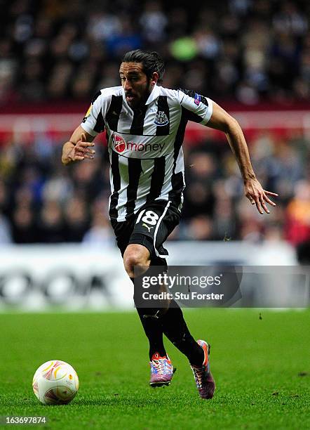 Newcastle player Jonas Gutierrez in action during the UEFA Europa League Round of 16 second leg match between Newcastle United FC and FC Anji...