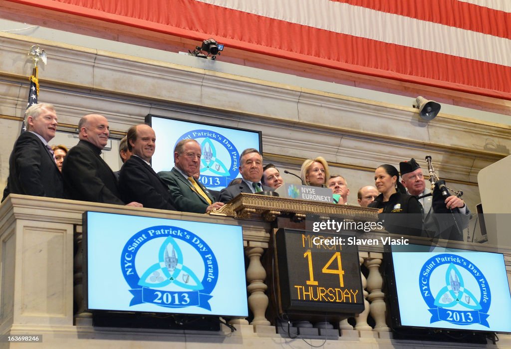 252nd New York City St. Patrick's Day Parade Grand Marshal Alfred E. Smith IV Rings The NYSE Closing Bell