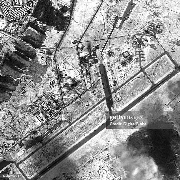 This image shows Russia’s Voronezh-Baltimor Air Base. Recently the air base received two deliveries of Sukhoi Su-34 Fullback fighter-bombers; a...