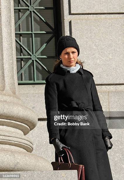 Bridget Moynahan filming on location for "Blue Bloods" on March 14, 2013 in New York City.