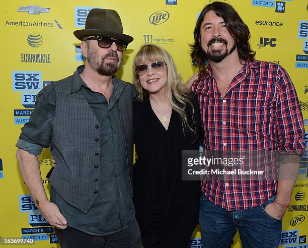 Musicians Dave Stewart, Stevie Nicks and Dave Grohl arrive at the screening of "In Your Dreams:Stevie Nicks" during the 2013 SXSW Music, Film +...