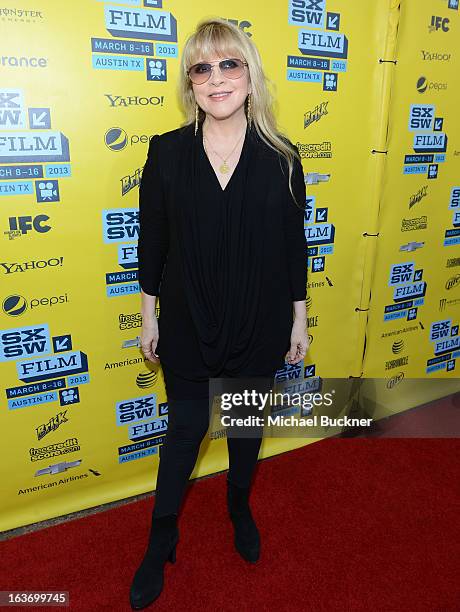 Musician Stevie Nicks arrives at the screening of "In Your Dreams:Stevie Nicks" during the 2013 SXSW Music, Film + Interactive Festival at the...