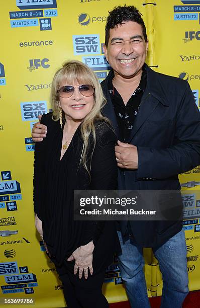 Musician Stevie Nicks and musician Pat Smear arrives at the screening of "In Your Dreams:Stevie Nicks" during the 2013 SXSW Music, Film + Interactive...