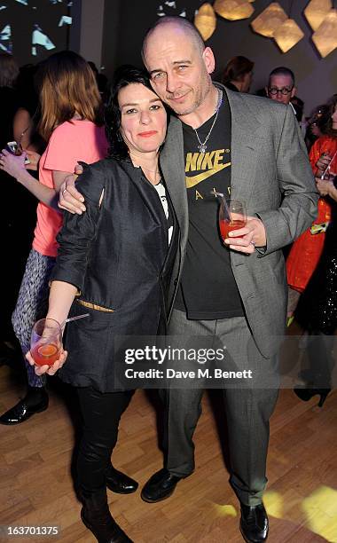 Sue Webster and Dinos Chapman attend the Swarovski Whitechapel Gallery Art Plus Fashion fundraising gala in support of the gallery's education fund...
