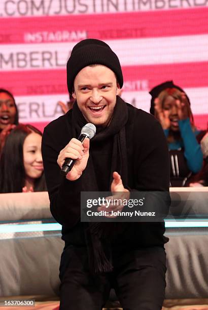 Justin Timberlake visits BET's "106 & Park" at BET Studios on March 14, 2013 in New York City.