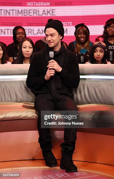 Justin Timberlake visits BET's "106 & Park" at BET Studios on March 14, 2013 in New York City.