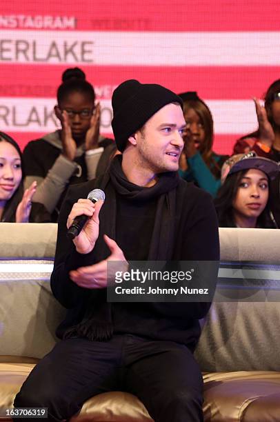 Justin Timberlake visits BET's "106 & Park" at BET Studios on March 14, 2013 in New York City.