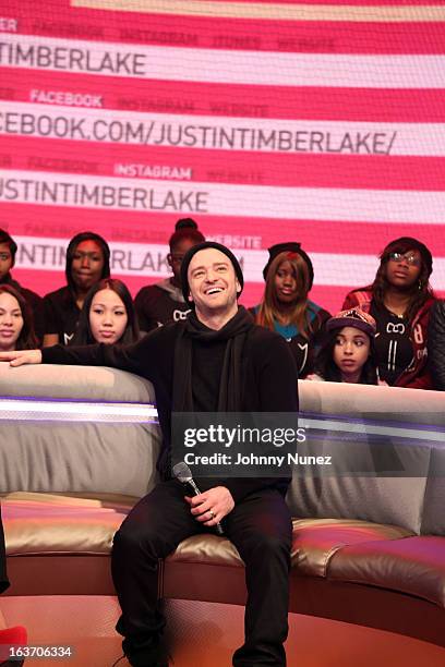 Justin Timberlake visits BET's "106 & Park" at BET Studios on March 14, 2013 in New York City.