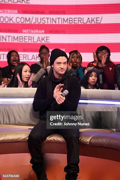 Justin Timberlake visits BET's "106 & Park" at BET Studios on March 14, 2013 in New York City.