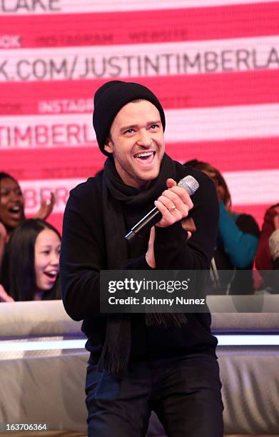 Justin Timberlake visits BET's "106 & Park" at BET Studios on March 14, 2013 in New York City.