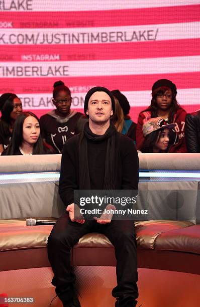 Justin Timberlake visits BET's "106 & Park" at BET Studios on March 14, 2013 in New York City.