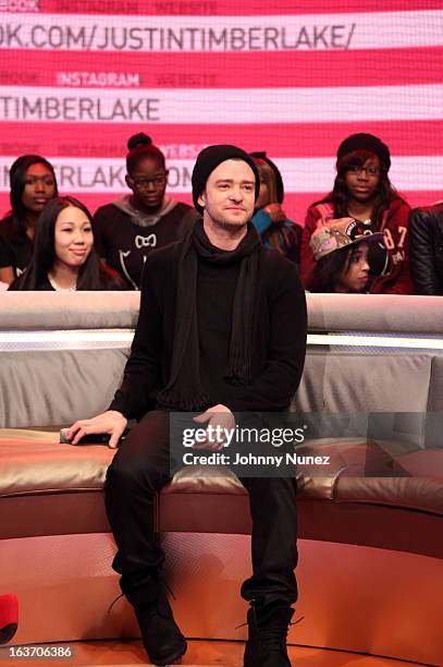 Justin Timberlake visits BET's "106 & Park" at BET Studios on March 14, 2013 in New York City.