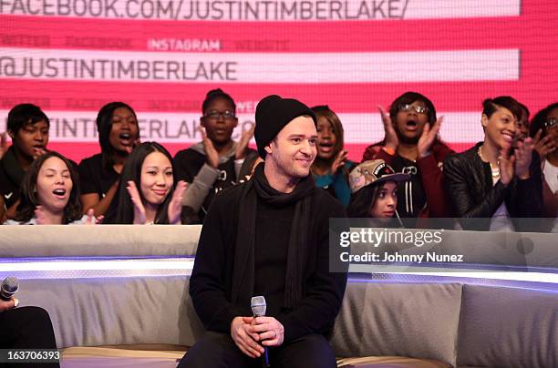 Justin Timberlake visits BET's "106 & Park" at BET Studios on March 14, 2013 in New York City.