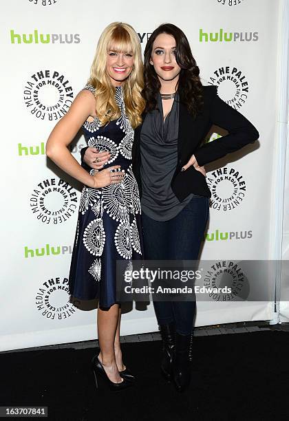 Actresses Beth Behrs and Kat Dennings arrive at the 30th Annual PaleyFest: The William S. Paley Television Festival featuring "2 Broke Girls" at the...