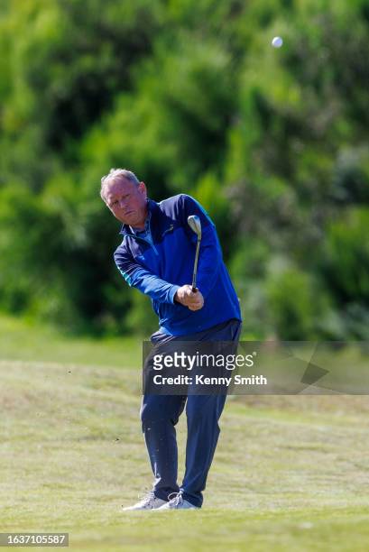 Scott Catlin plays his approach to the 9th hole on the Final Day of the Loch Lomond Whiskies Scottish PGA Championship at Scotscraig Golf Club on...